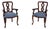 Pair of Mahogany Ribbon Back Armchairs For Sale