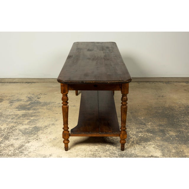 Late 19th Century French Provincial Pine Draper’s Table or Kitchen Island For Sale - Image 14 of 18