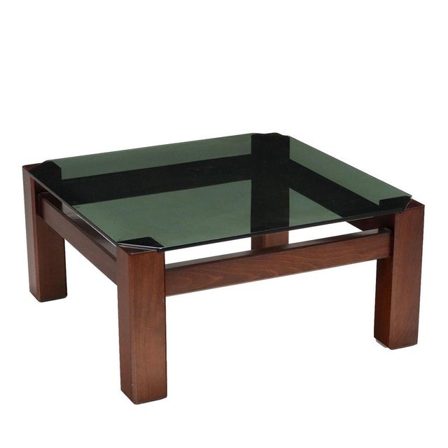 Gray Vintage Coffee Table in Smoked Glass, 1980s For Sale - Image 8 of 8