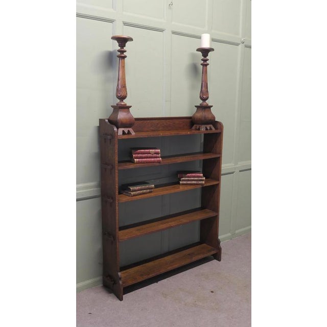 Arts and Crafts Oak Open Front Bookcase, 1880 For Sale - Image 4 of 6