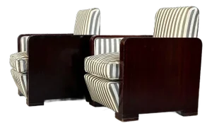 Early 20th Century Pair French Art Deco Club Chairs