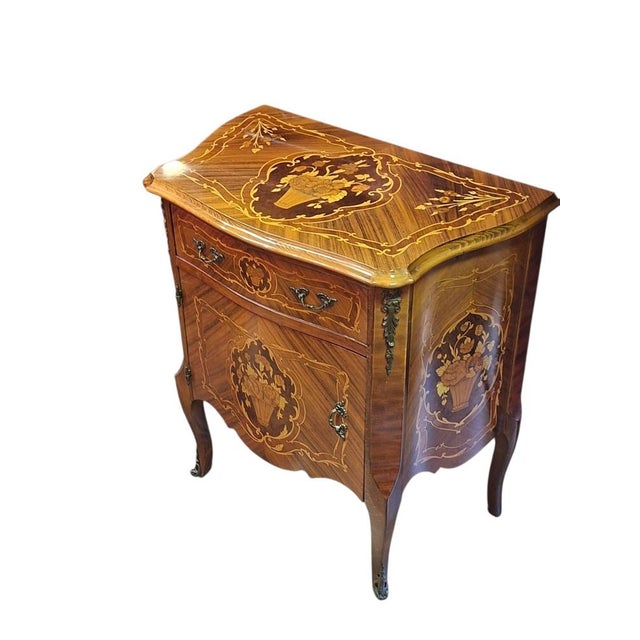 Vintage Italian Inlaid Cabinet with Bronze Inserts, 1960 For Sale - Image 4 of 15