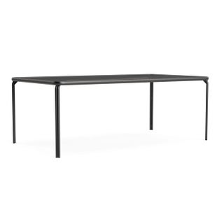 Brown Jordan Kantan Aluminum 43" x 77" Rectangle Dining Table, Textured Pewter frame For Sale
