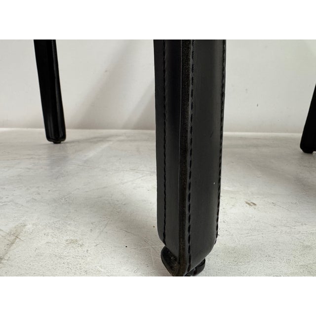 Vintage Black Leather Cab Dining Chairs by Mario Bellini for Cassina, 2000s, Set of 6 For Sale - Image 6 of 18