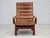 Wood Scandinavian Highback Lounge Chair in Leather and Bentwood, 1970s For Sale - Image 7 of 18