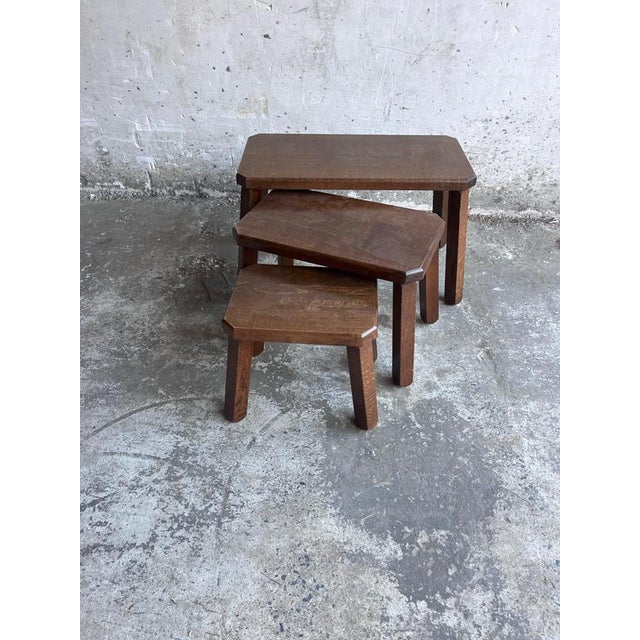 Nesting Tables in Oak, Set of 3 For Sale - Image 5 of 7