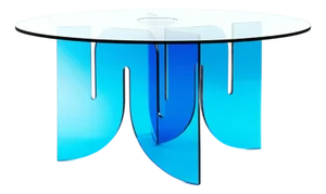 Wave Lucite Table Transparent Blue
