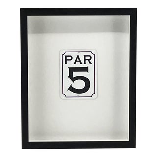 Used Golf Hole Sign Par 5 - Framed For Sale