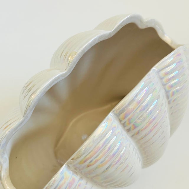 Vintage Iridescent Ceramic Shell Vase For Sale In San Francisco - Image 6 of 8