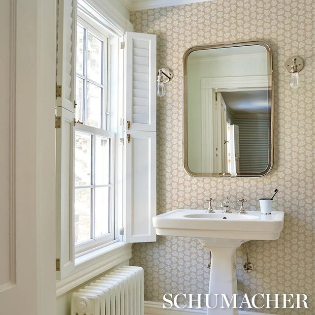 2020s Schumacher X Rita Konig Olive Wallpaper In Neutral For Sale - Image 5 of 5