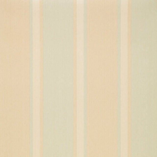 Contemporary Sample - Schumacher X Simply Charming Lucera Stripe Wallpaper in Aqua For Sale - Image 3 of 3