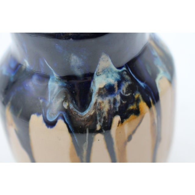 Early 20th Century Post-1921 Marked American Small Zane Pottery Drip Glazed Vase For Sale - Image 5 of 6