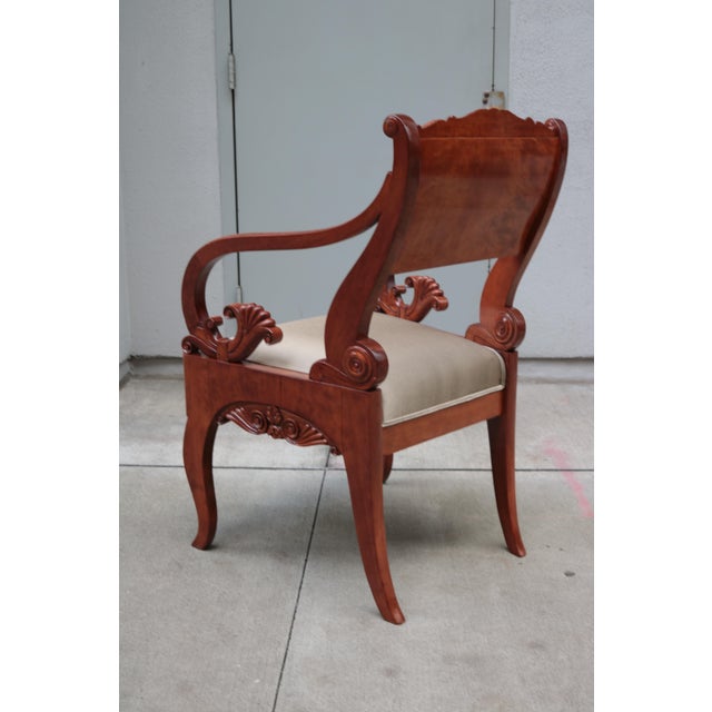 Brown Early 19th Century Pair of Mahogany Empire Armchairs For Sale - Image 8 of 11