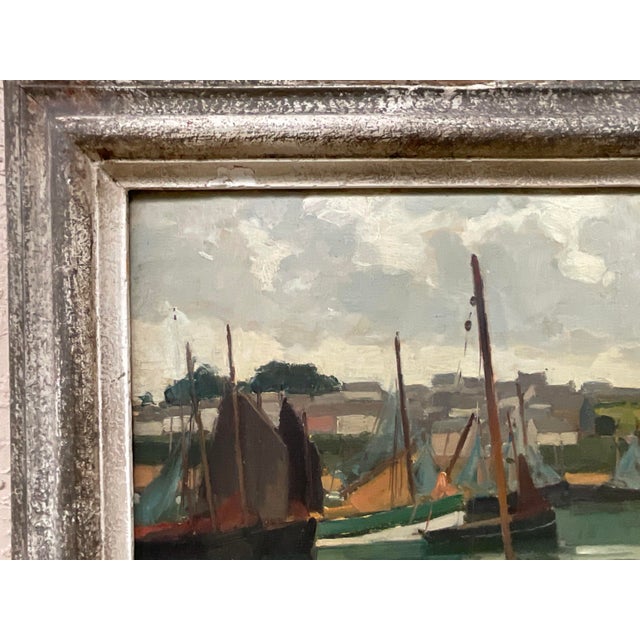 French Impressionist Harbor Scene Oil Painting Lucien Lefebvre-Foinet Paris For Sale - Image 11 of 17