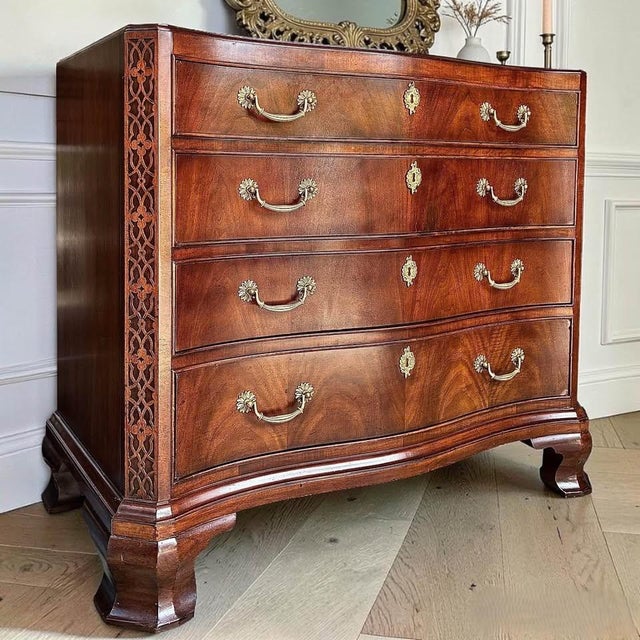 1960s 1960s White Furniture of Mebane Mahogany Chippendale Bachelor Chest | Dresser | Console For Sale - Image 5 of 10