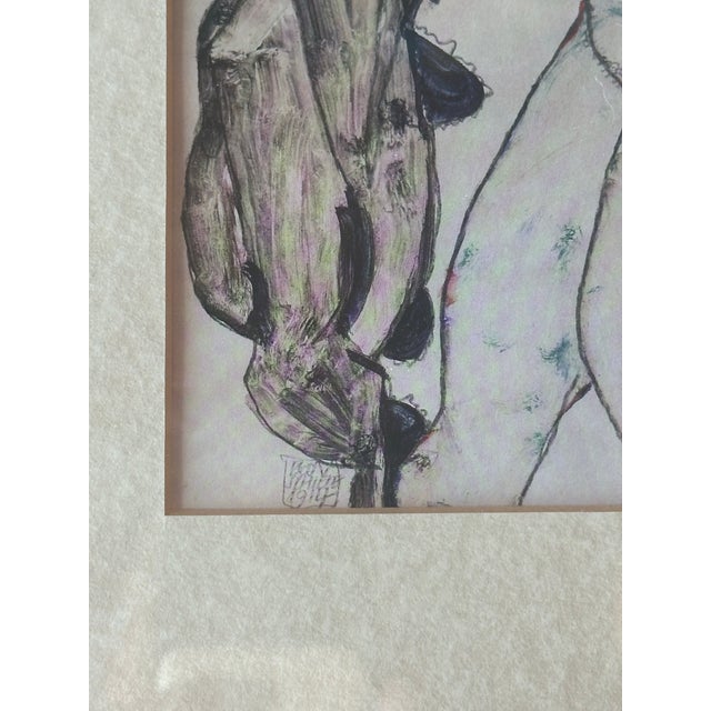 Paper Egon Schiele Modern Expressionist Nude Triptych For Sale - Image 7 of 9