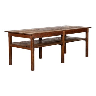 Large Antique English Pine Bakers Worktable, 1890 For Sale
