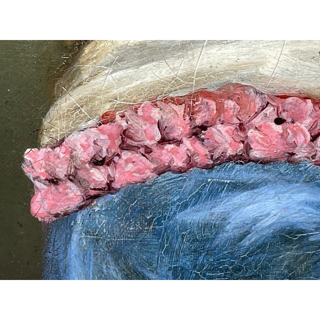 Antique Victorian Oil Portrait Young Lady Dated 1870, English School, Gilt Frame in the Manner Of For Sale - Image 4 of 11