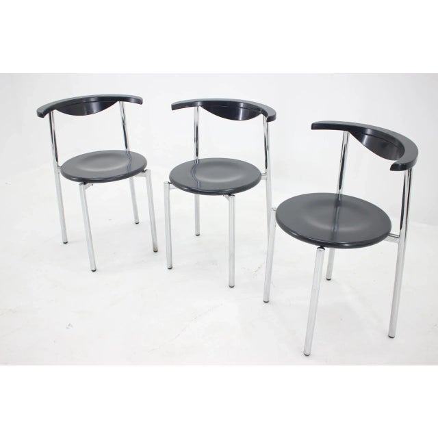 Mid-Century Dining Chairs, Germany, 1980s, Set of 3 For Sale - Image 4 of 17