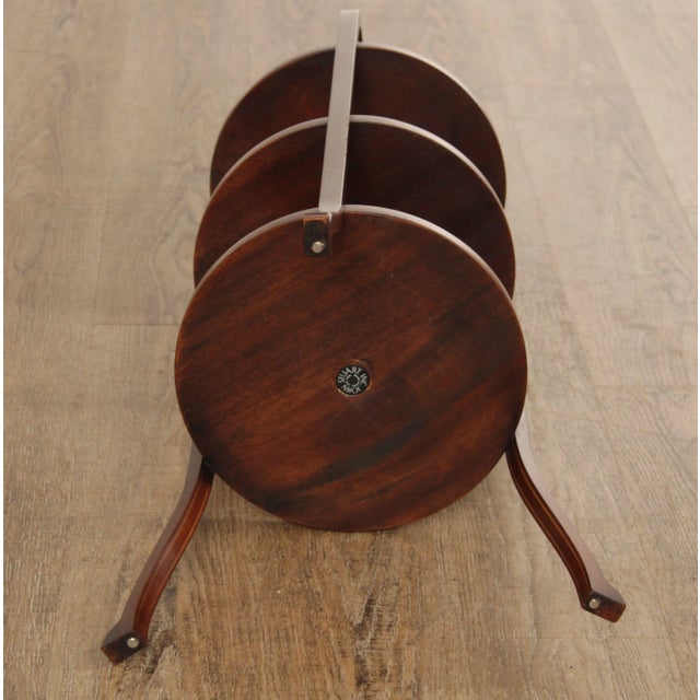 Mid 20th Century John Stuart Mahogany Three Tier Serving Table or Muffin Stand For Sale - Image 12 of 12