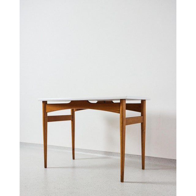 Wood Mid-Century Coffee Table with White Top, 1970s For Sale - Image 7 of 7