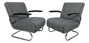 Set of Bauhaus S 411 Chairs from Thonet, 1940s