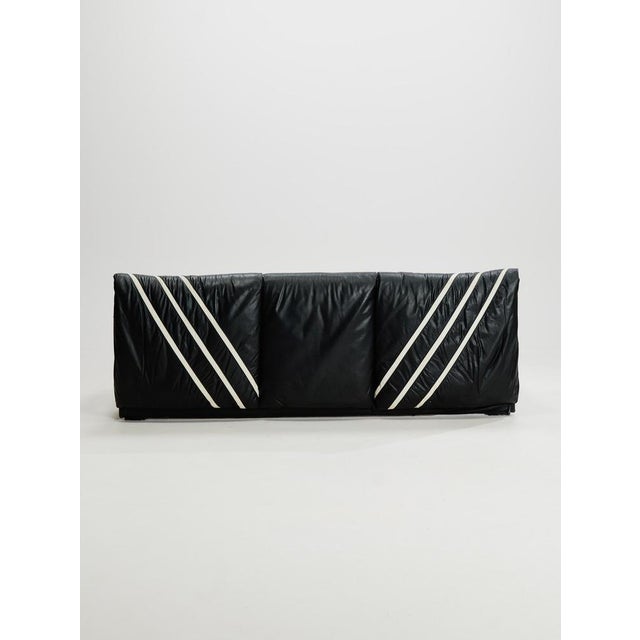 Italian Three-Seater Sofa in Leather by Coralba, 1980s For Sale - Image 6 of 15