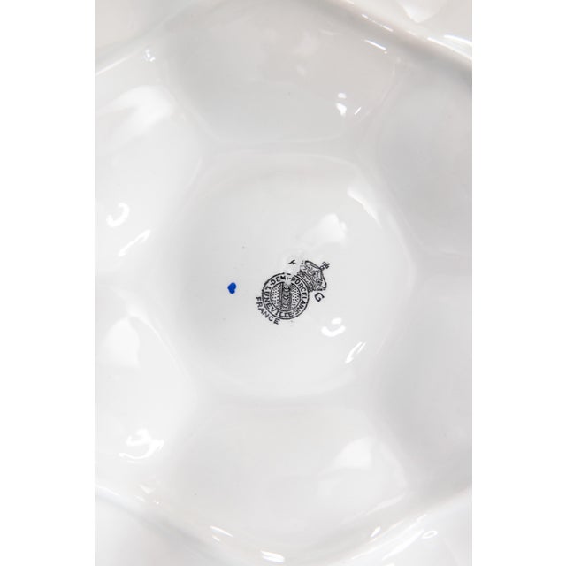 Antique French Luneville Floral Porcelain Oyster Plate For Sale In Houston - Image 6 of 7