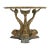 1980s Hollywood Regency Triple Dolphin Bronze Center Table With Scalloped Glass For Sale