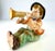 Japanese 1950s Japanese Ceramic Boy Musician & Little Red Riding Hood Girl Figurines, a Pair For Sale - Image 3 of 14