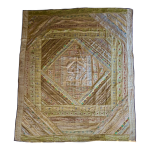 Vintage Indian Metallic Brocade Spread / Coverlet, 88” X 102”