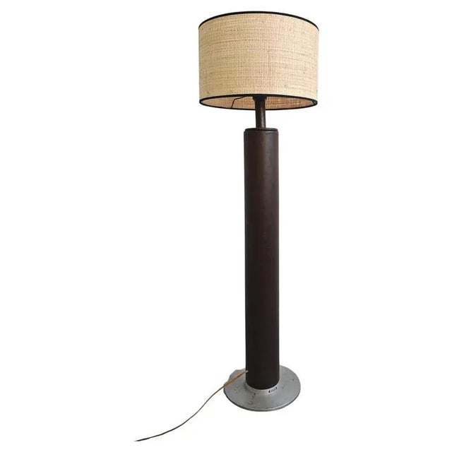 Mid-Century Modern Leather Floor Lamp by Nicetin, Former Yugoslavia, 1980s For Sale - Image 9 of 9