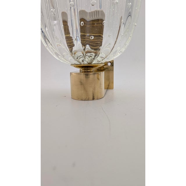 Murano Glass and Brass Wall Lights from Barovier&Toso, 1950s, Set of 2 For Sale - Image 9 of 10