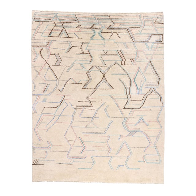 Organic Bauhaus Moroccan Rug, 10'05 X 13'01 For Sale