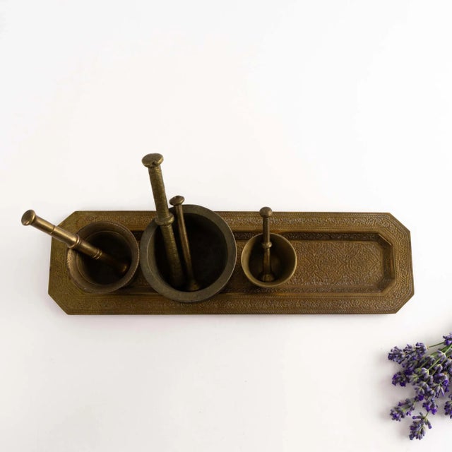 Vintage Miniature Brass Mortar & Pestle Collection For Sale - Image 10 of 12