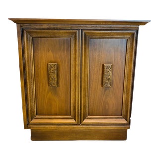 Mid Century Walnut Basset Mayan Nightstand For Sale