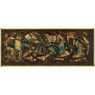 David Rosen (b.1912), Dancing Figures, Oil on Board, 1979 For Sale