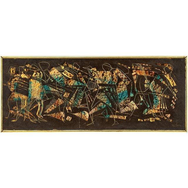 David Rosen (b.1912), Dancing Figures, Oil on Board, 1979 For Sale