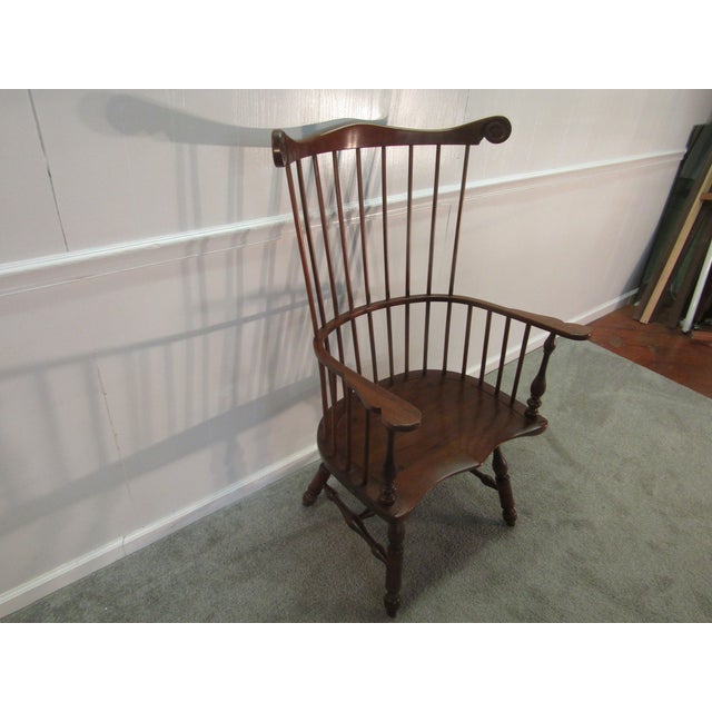 Item 87441: Stickley solid cherry windsor comb back arm chair. Age: 1990's. Details: Solid constuction. Condition: Very...