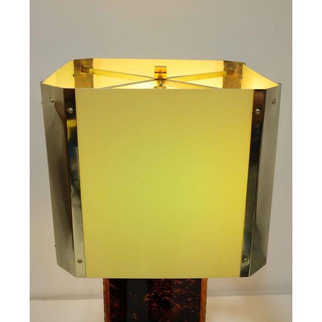 1970s 1970s Brazilian Acrylic, Resin and Brass Custom Table Lamps - a Pair For Sale - Image 5 of 11
