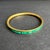 Vintage Malachite Inlay Bangle Bracelet Brass Gold Tone Thin For Sale - Image 6 of 9