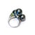 English Bochic “Orient” Vintage South Sea Pearl & Fancy Sapphires Ring Set 18K Gold & Si For Sale - Image 3 of 9