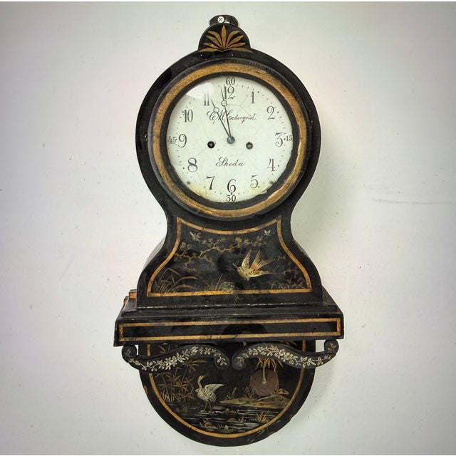 Antique Wall Clock with Markings For Sale - Image 8 of 8