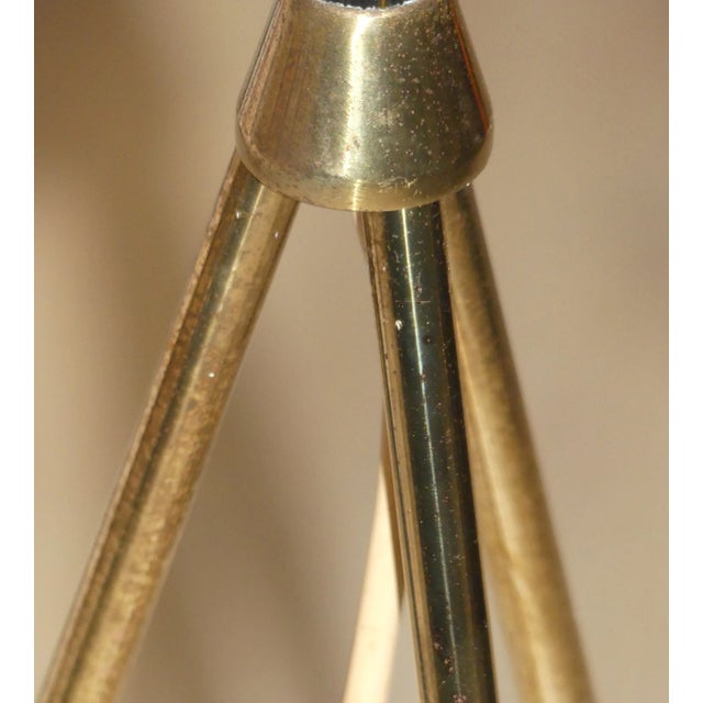 Mid-Century Tripod Floor Lamp in Brass & Glass, 1950s For Sale - Image 12 of 13