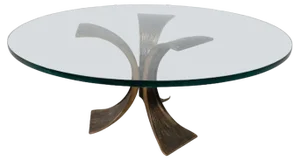 Mid-Century Modern Glass and Bronze Coffee Table, Italy, 1960s