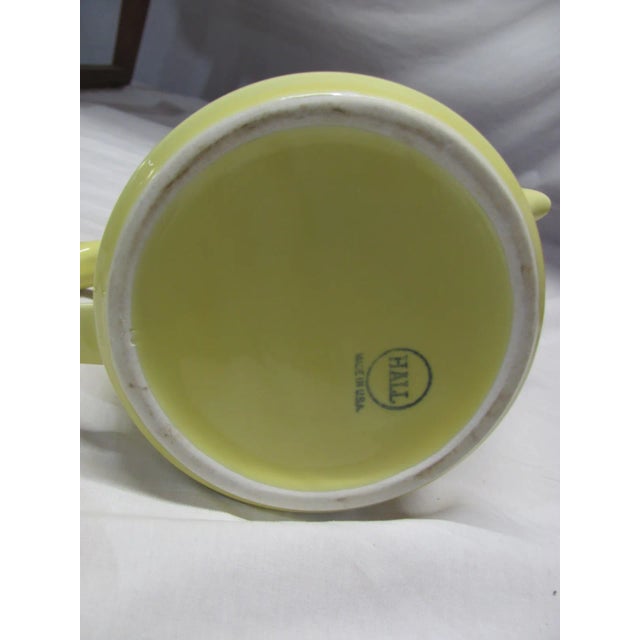1940s Mid-Century Modern Hall China Pottery Yellow Teapot and Aluminum Cozy For Sale In Providence - Image 6 of 12
