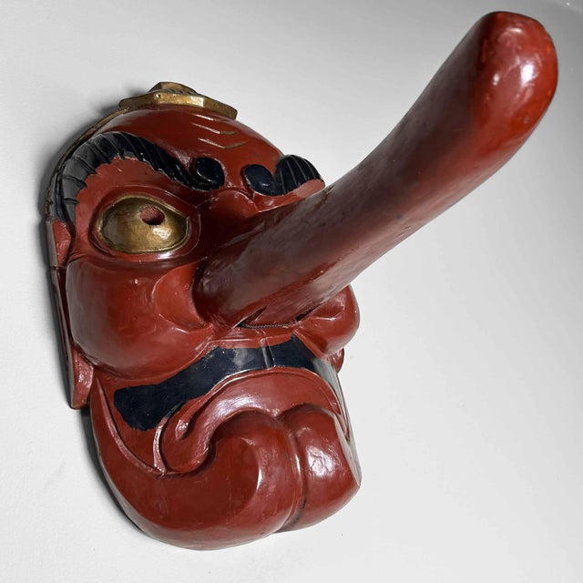 1920s Traditional Wooden Tengu Mask, 1920s For Sale - Image 5 of 16