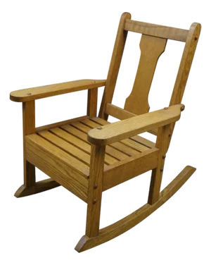 Vintage Mission Oak Child Doll Dollhouse Size Rocking Chair Rocker 23"