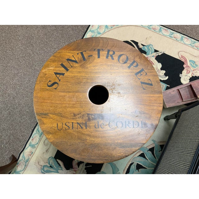 Early 21st Century Contemporary Mango Wood Spool Table For Sale - Image 5 of 8