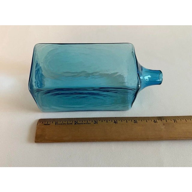 Vintage Venini Italian Aquamarine Blue Handblown Art Glass Vase Hand Signed For Sale - Image 11 of 12